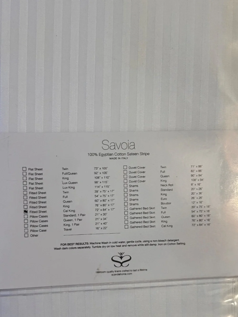 Scandia Savoia California King Fitted Sheet